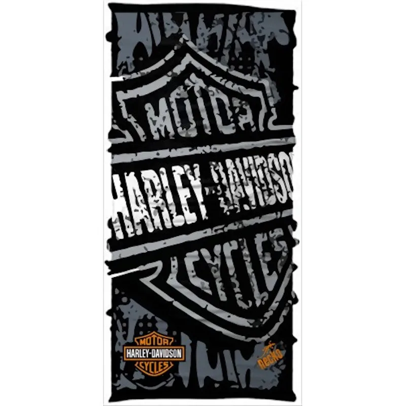 Harley Davidson Bandana Buff Face Mask Black White Tube Neck Gaiter Warmer Snood for Men Women Bike Motorcycle Rider