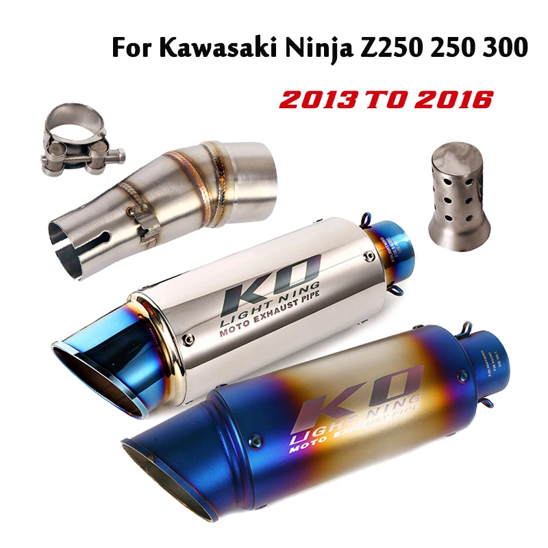 

For Kawasaki Ninja Z250 Ninja 250 300 2013-2016 Slip On Exhaust System Middle Link Pipe Connecting Tube Silencer Muffler 51mm