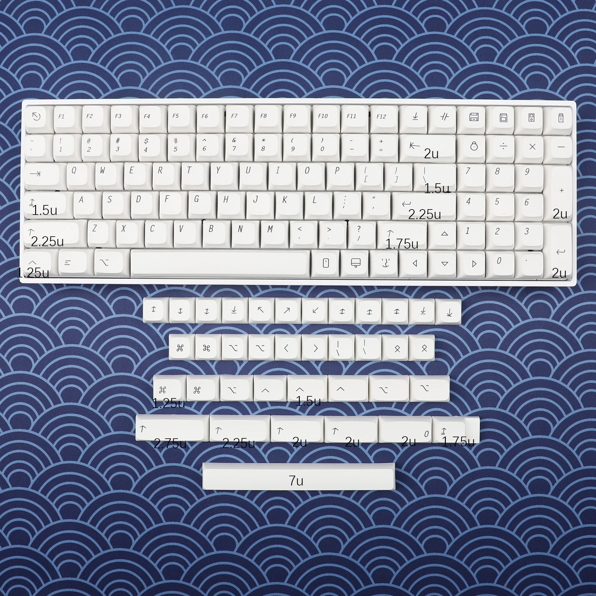 YMDK 137 Mac Keycaps XDA Profile Normcore Style Dye Sub PBT White For 104 TKL 60% 96 84 68 64 MX Switches Keyboard