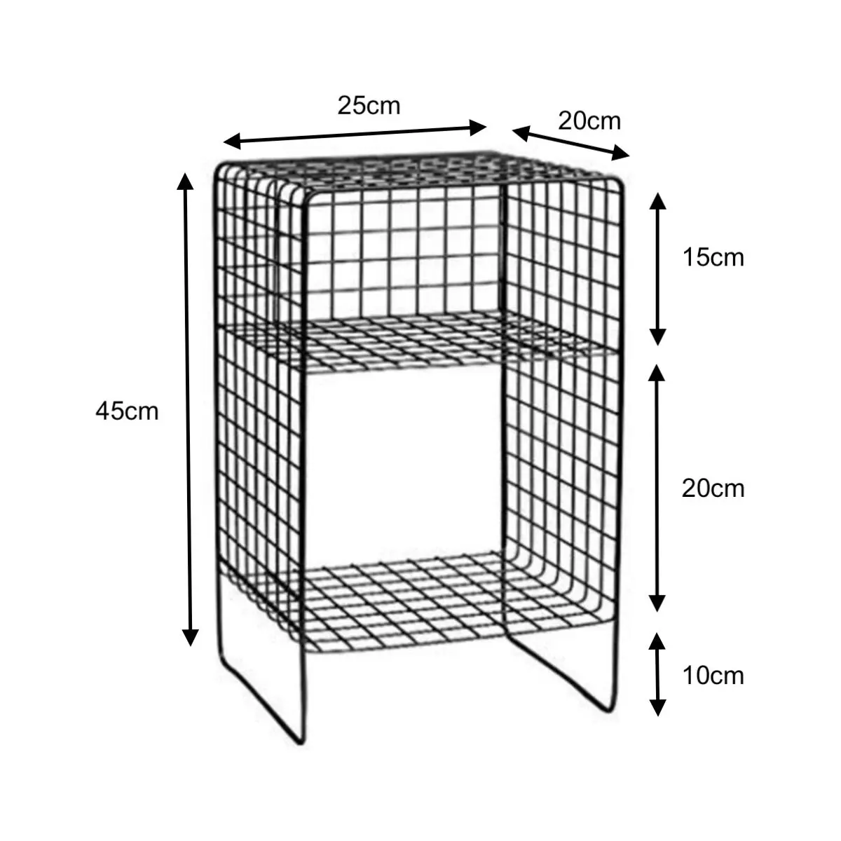 Metal Coffee Table İskandinav Model Cage Wire Floor Standing Rack Bedside Rack Book Storage Organizer WD108