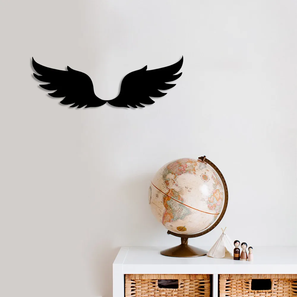 Bidirectional Wing Decal Wall Room Home Accessory Wooden Table 50x17cm