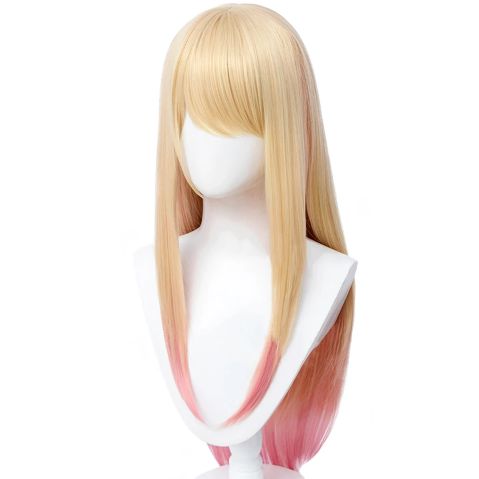 SHANGKKE Synthetic Anime My Dress-Up Darling Marin Kitagawa Cosplay Wig Yellow Gradient Long Straight Hair Kawaii Lolita Wigs