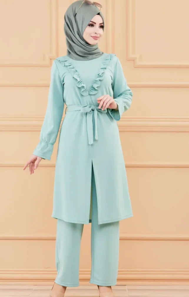 Pants SIYAHCeplı Dress TabaHooded Tunic Pants Sports casual comfortable islamic muslim women girl hijab 1headscarf shaw