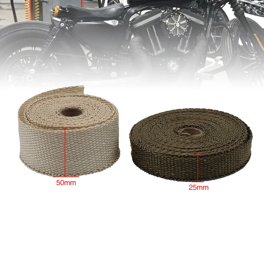 ZSDTRP 5M/10M/15M Titanium Temp Exhaust Heat Wrap Heater Resistant Downpipe Ties Car Motorcycle Tape Replacement