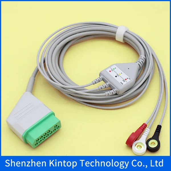 Compatible New High quality!12pin Nihon Kohden ECG EKG one-piece trunk cable and leadwire for BSM-2301/2353/5100