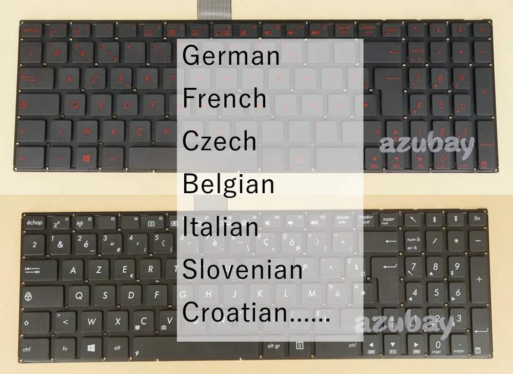 

German French Czech Belgian Italian Slovenian CR Keyboard For Asus X750L X750LN Y581C Y581CC Y581J Y581JD Y581JK Y581LA Y581LB