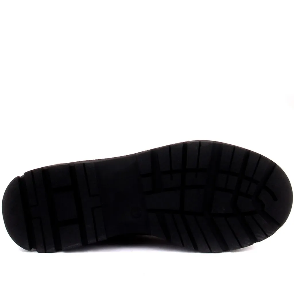 Sail-Lakers Mink Ritsleting Kulit Wanita Sepatu