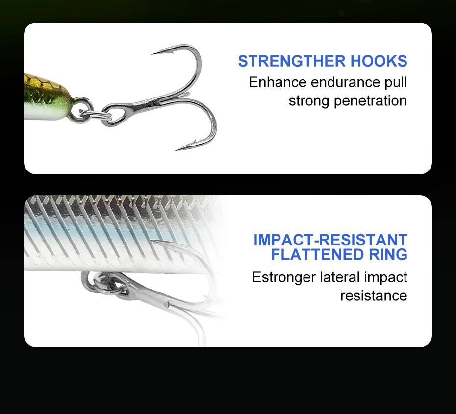 ESFISHING Minnow Angelköder 100mm 16g Sparrow Minnow Farbauswahl Harter Köder Angelzubehör – Detail 6