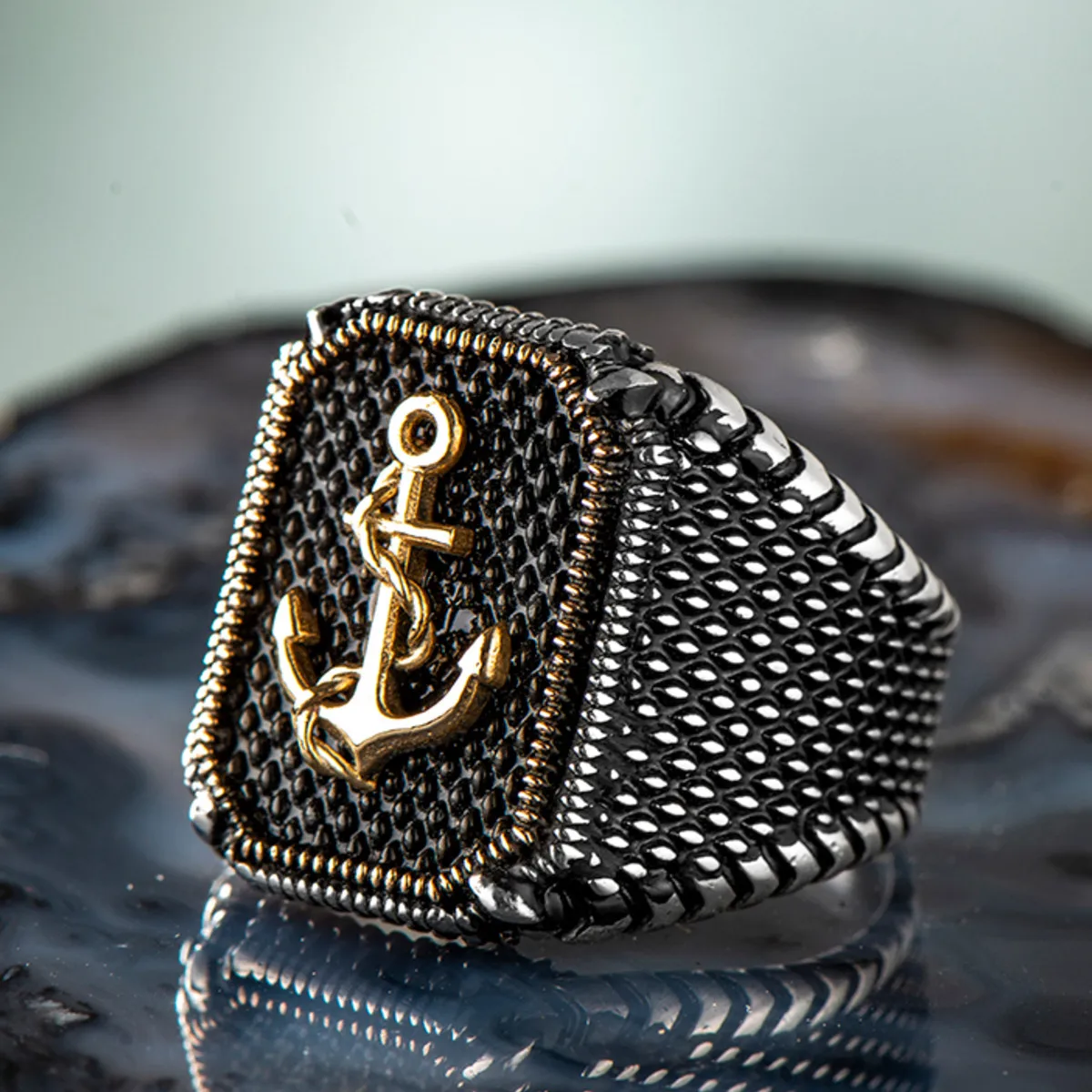 

925 Sterling Silver Nautical Anchor Men's Ring Seaman Accessory for Men Exclusive Ring for Men Made in Turkey