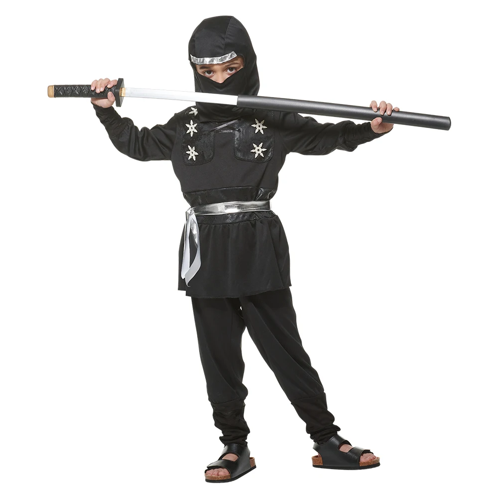 Snailify Boys Ninja Costume Black Halloween Costume For Kids Killer Cosplay Purim Outfit