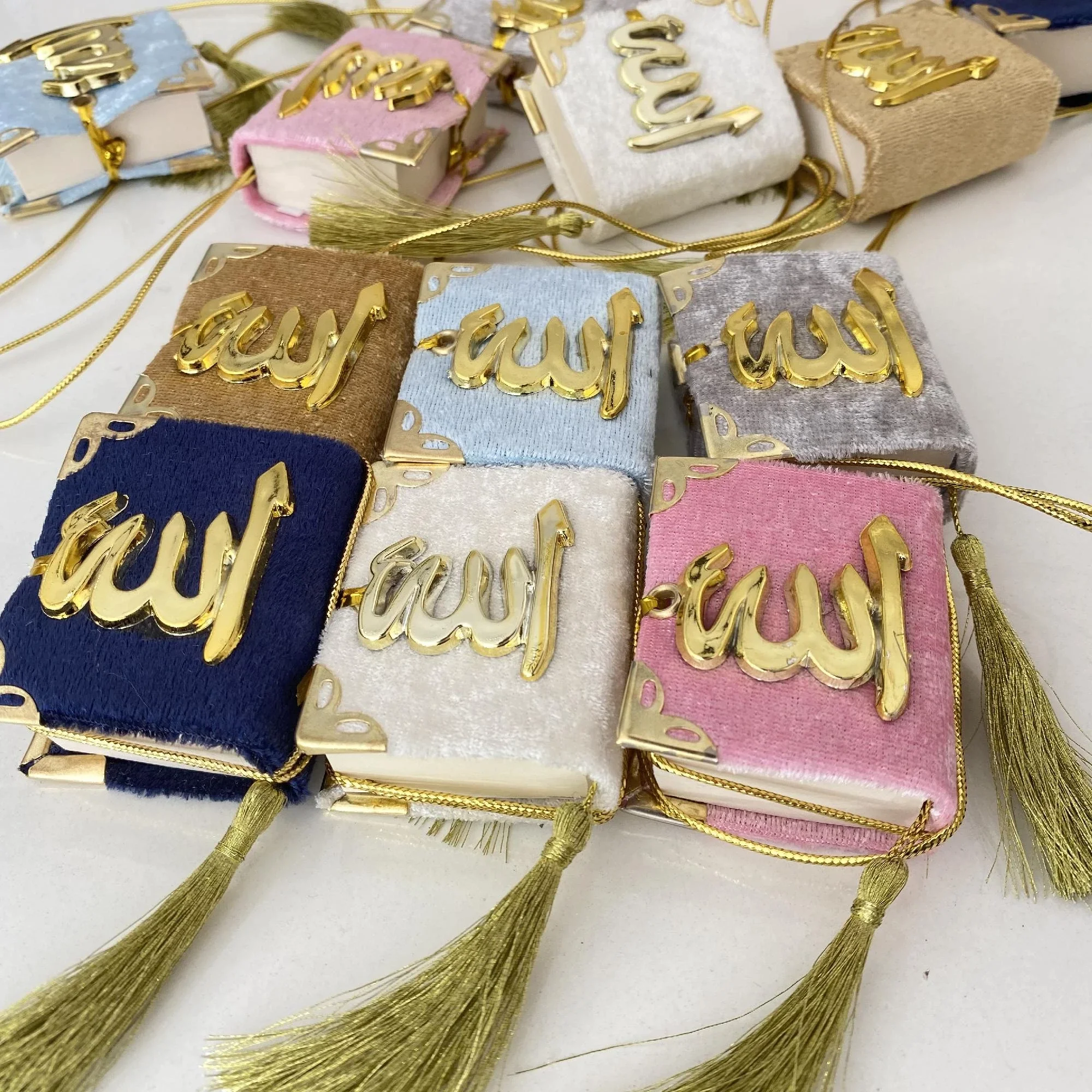 5/10/25 PCS Mini Quran Gift Set Ramadan Gifts Islamic Eid Favors Muslim Wedding Party Gift Colorful Velvet Koran Hajj Present