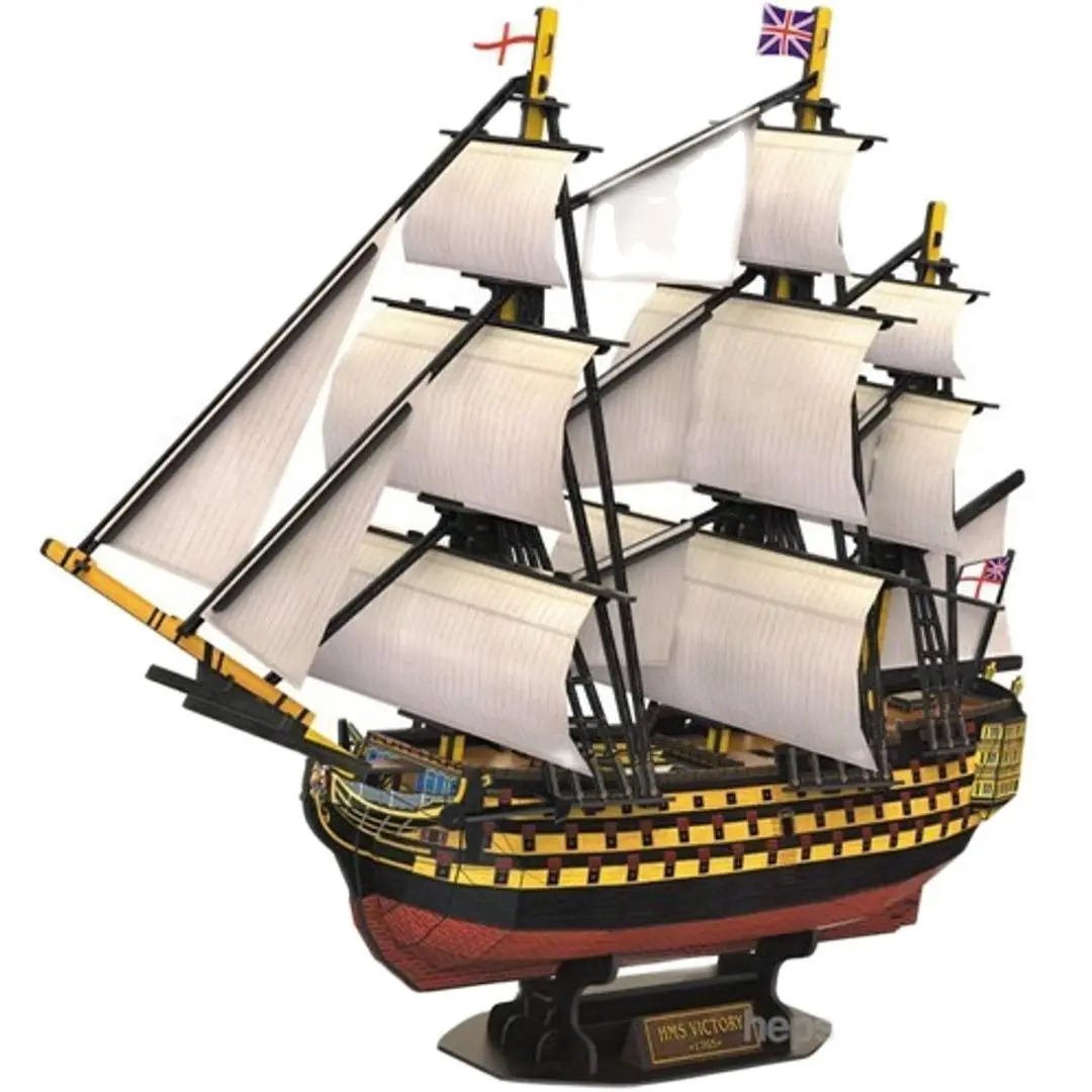 

3D 189 Piece Jigsaw Puzzle Hms Victory Model Old Time Warship DIY Breadboard for Kids and Adults Game