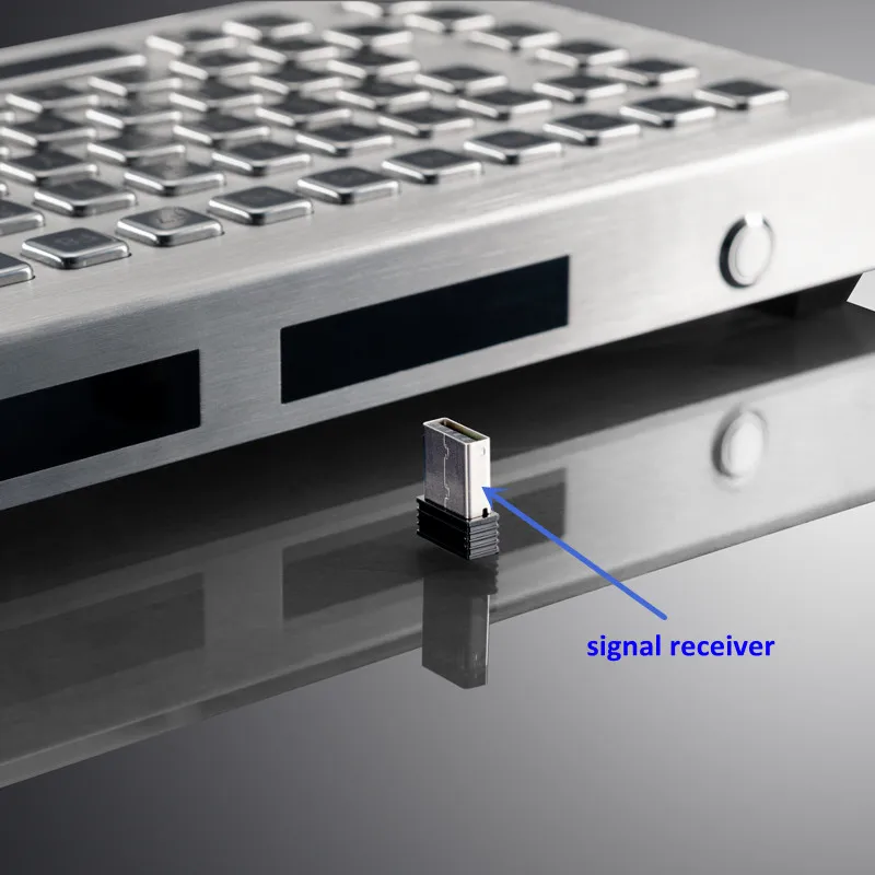 Imagem -04 - Teclado Impermeável do Metal dos Teclados de Industriais sem Fio de 2.4 Ghz com Touchpad Integrado Aço Inoxidável