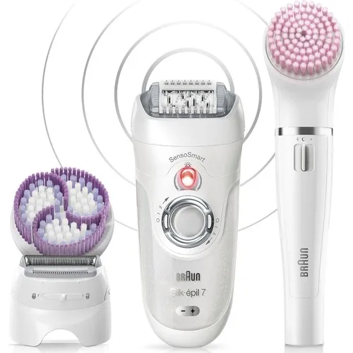 Braun Silk-epil 7 7885 SensoSmart Technology Wireless Wet and Dry Use White Free with 6 Additional Attachments