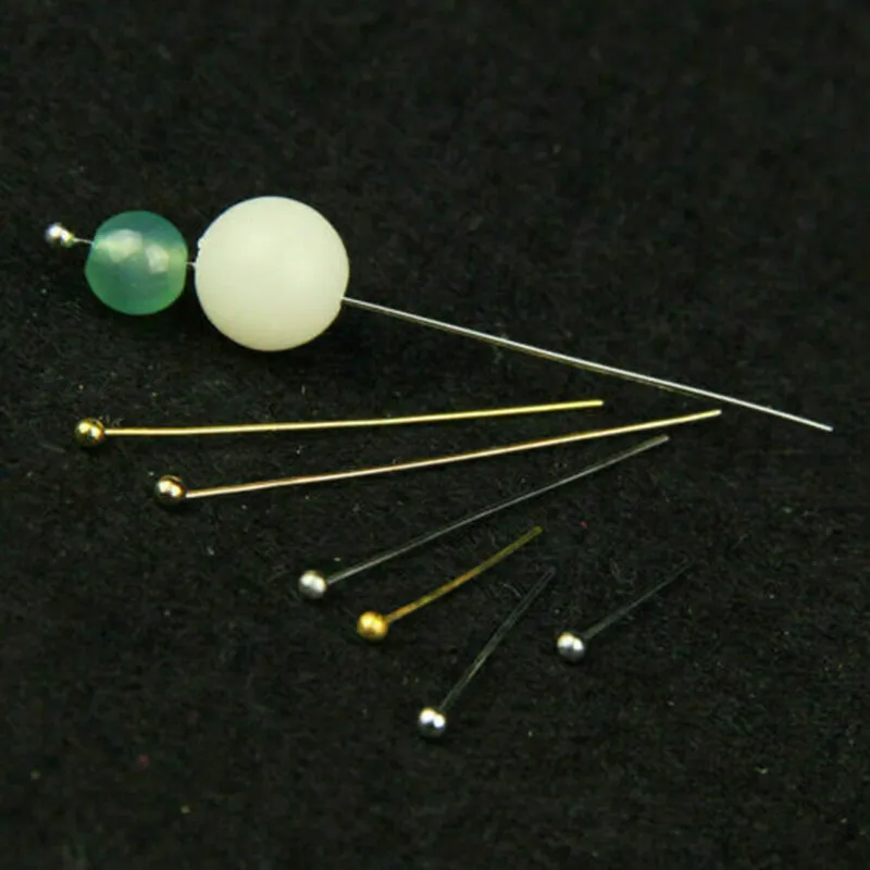 LINSOIR 100pcs/lot Ball Head Pins For Jewelry Making Length 20 25 30 40 50 mm Rhodium Color Diy Pins Findings Dia 0.5mm