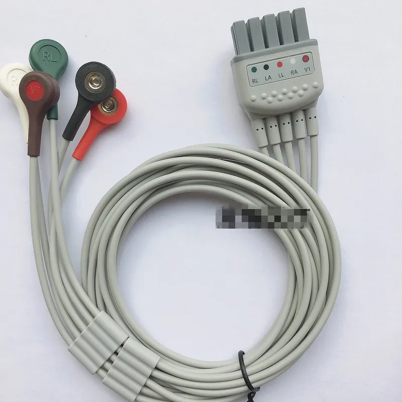Original Mindray EL6801B ECG Trunk Cable & 12 Lead,Leadset  Limb, AHA, Snap 0010-30-42906