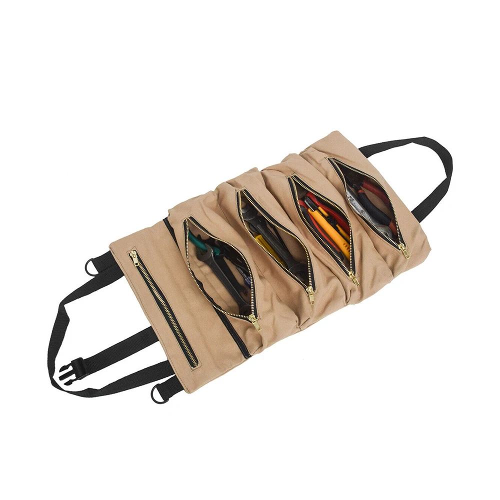 Hot Sale Roll Tool Roll Multi-Purpose Tool Roll Up Bag Wrench Roll Pouch Hanging Tool Carrier Sling Holder Zipper Carrier Tote