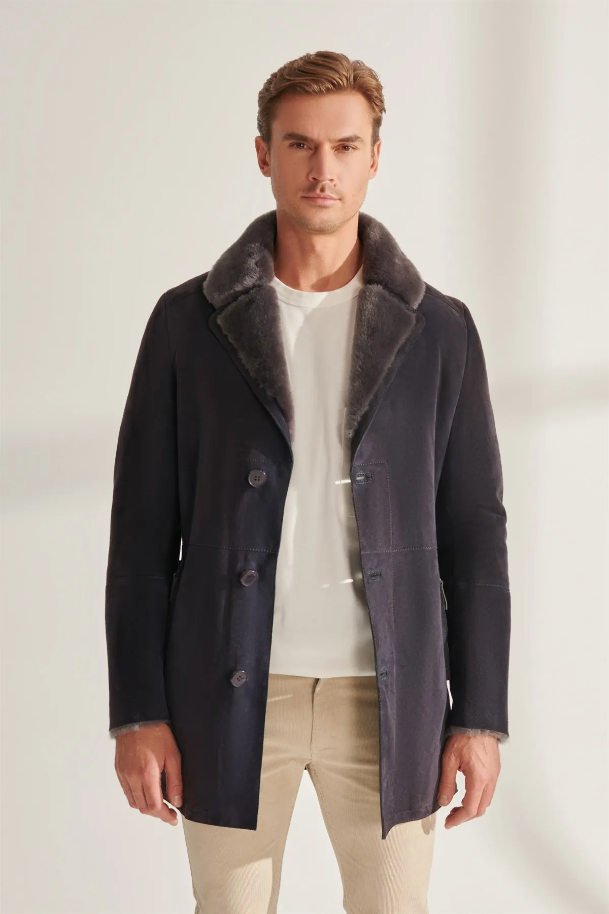 Sports Shearling Leather Jacket - alternate angle