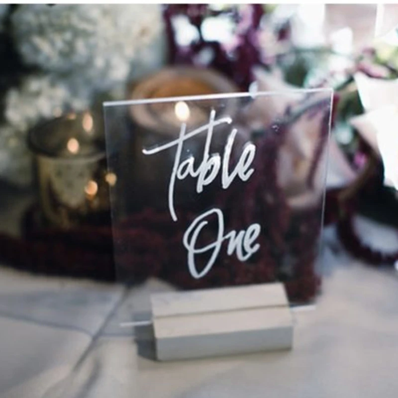 

Acrylic Table Numbers Sign Wedding Clear Acrylic Sign and Stand Set Acrylic Sign Wedding Decor Acrylic Wedding Signage