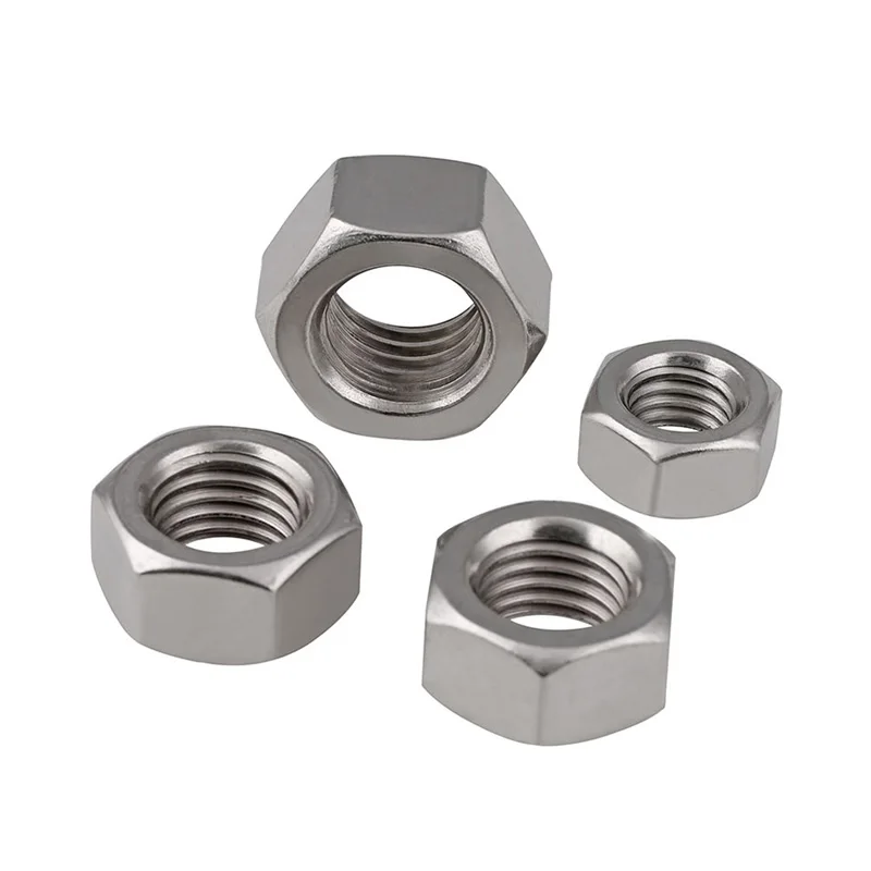 M1/1.2/1.4/1.6/2/3/4/5/6/8/10/24/64 304 Stainless Steel  DIN934 Metric Thread Hexagon Nuts