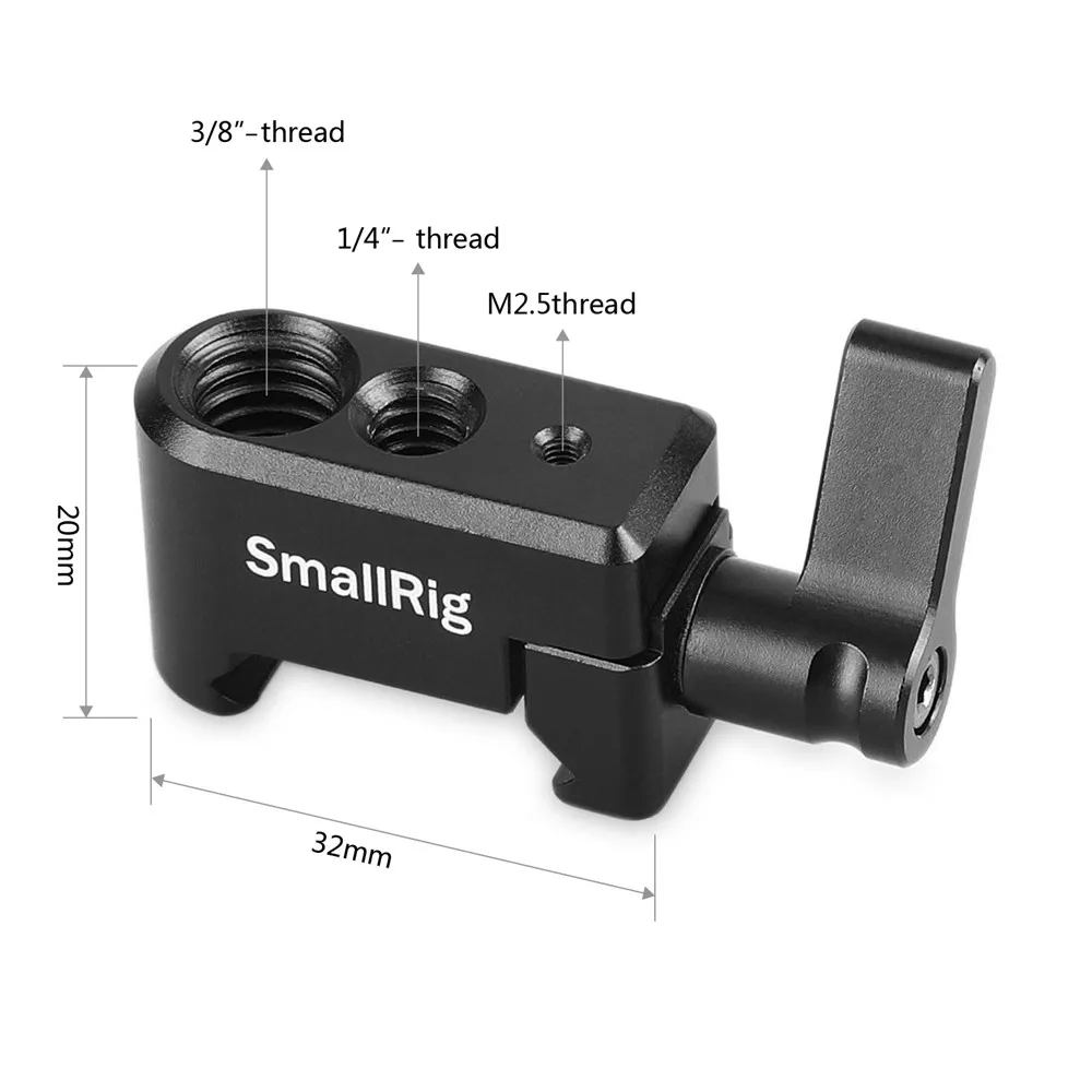 SmallRig Quick Release Clamp NATO Standard Clamp with 1/4"-20 and 3/8"-16 Mounting Holes for DIY Magic Arm Rig  - 1973