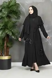 Cape Black Abayas For Women Dubai 2022 Luxury From Turkey Kaftan Turkish Islamic Clothing For Veils Hijab Dress Kimono Moroccan