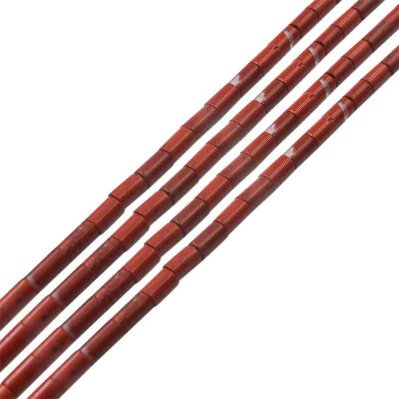 

Red Jasper Beads Strand Tube Cylinder Shape 2x4mm Natural Stone For Jewelry Making Bracelet DIY Necklace Earrings Craft