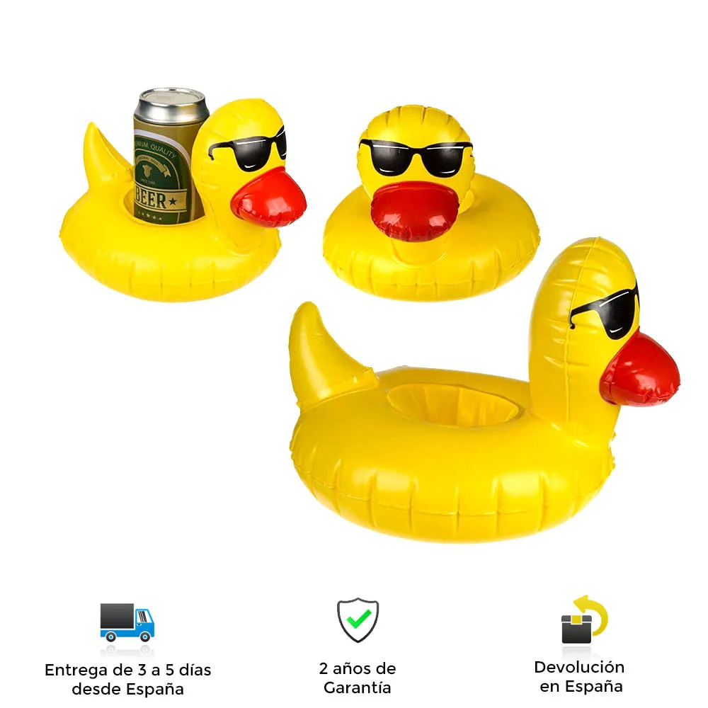 Inflatable stand for duck cans, original, tough, funny, beach, pool, practical, made of PVC, drink, quality, can Holder, float cans, floating duck