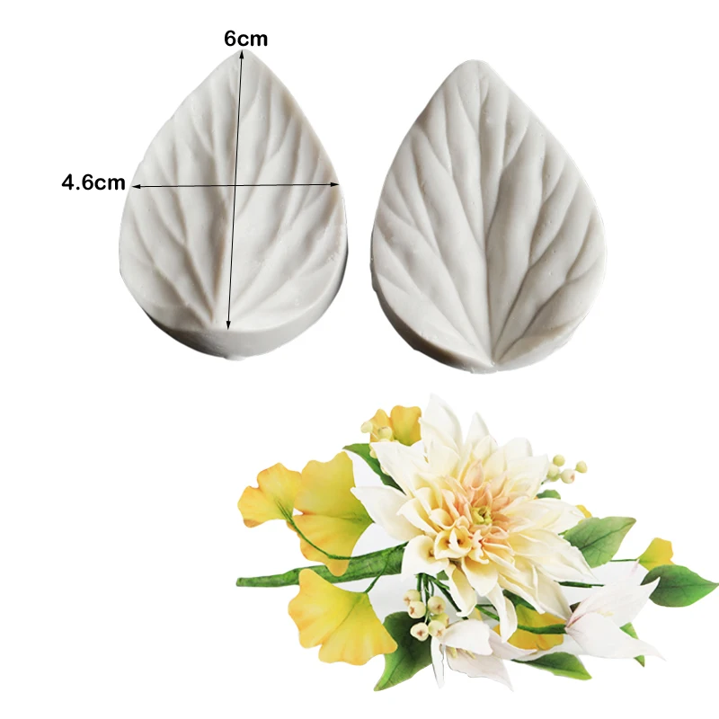 2 Styles Hibiscus Flower&Leaf Veiners Silicone Mold Fondant Wedding Cake Decorating Tools Clay Chocolate Gumpaste Mould M249495