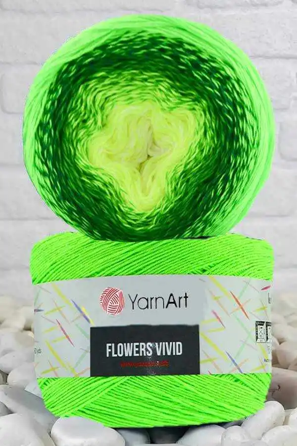 Cotton Knitted Yarn - 9 Color Options - 1000 Meters(250gr) - YarnArt Flowers Vivid  - Polyacrylic - Cardigan - Shawl - Baby Blanket - Sweater -