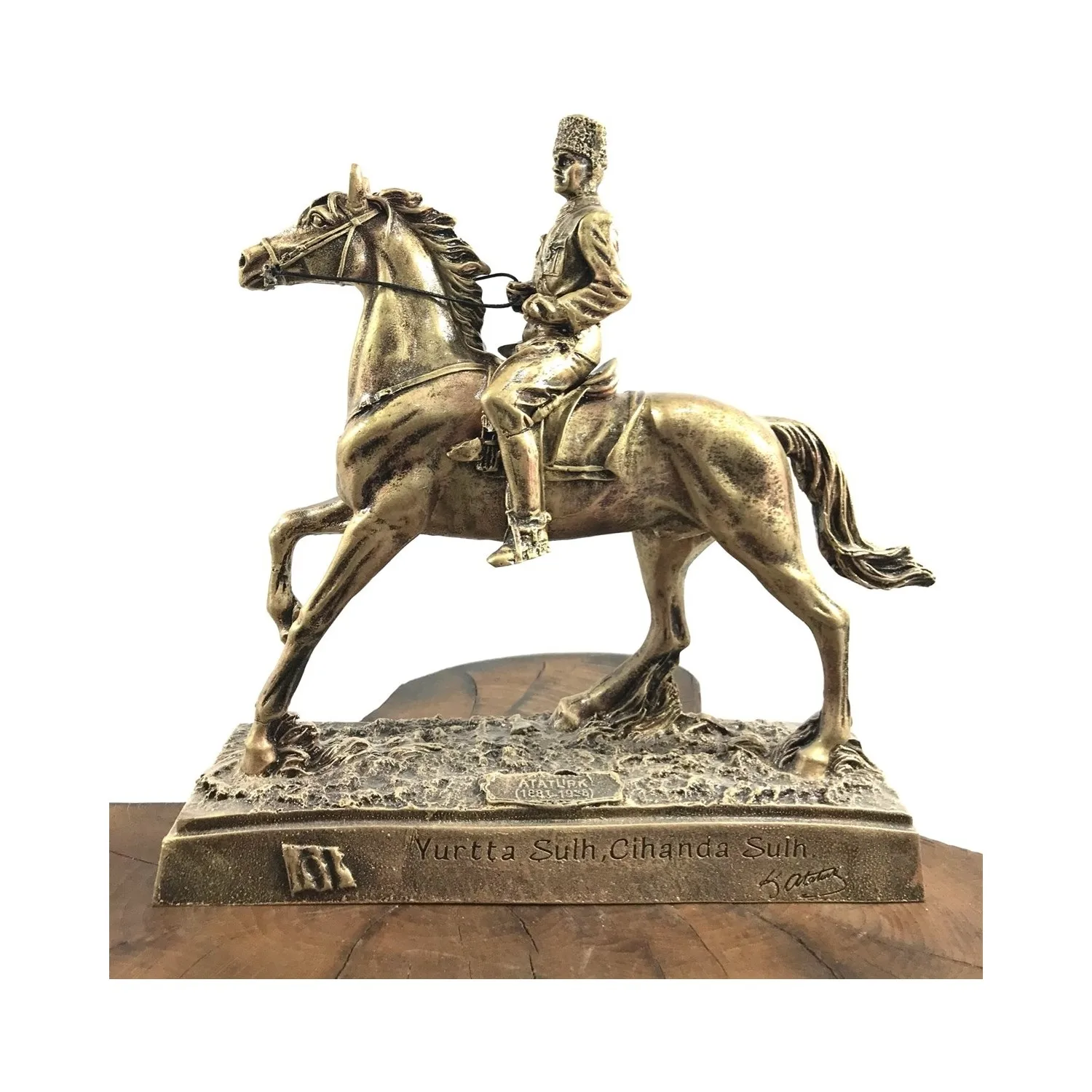 M.Kemal Atatürk Standbeeld, Atatürk Trinket,Atatürk Op Paard Figuur, Vrede Thuis, vrede In De Wereld Trinket Woondecoratie Souvenir