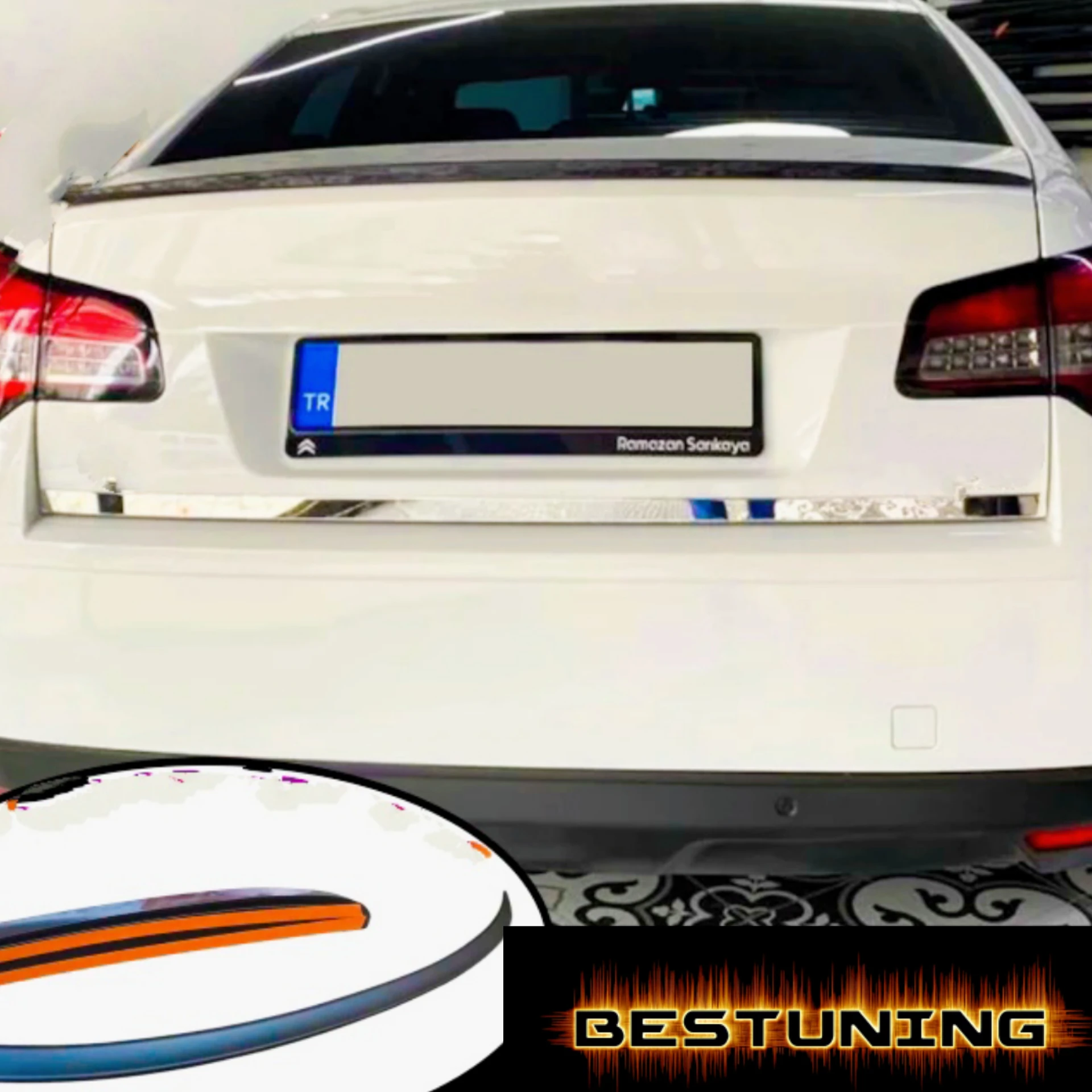 For Citroen C5 Black Soft Car Rear Roof Luggage Spoiler Rear Wing Lip Trim Sticker Car Spoiler ABS Glossy Black 5D Arab