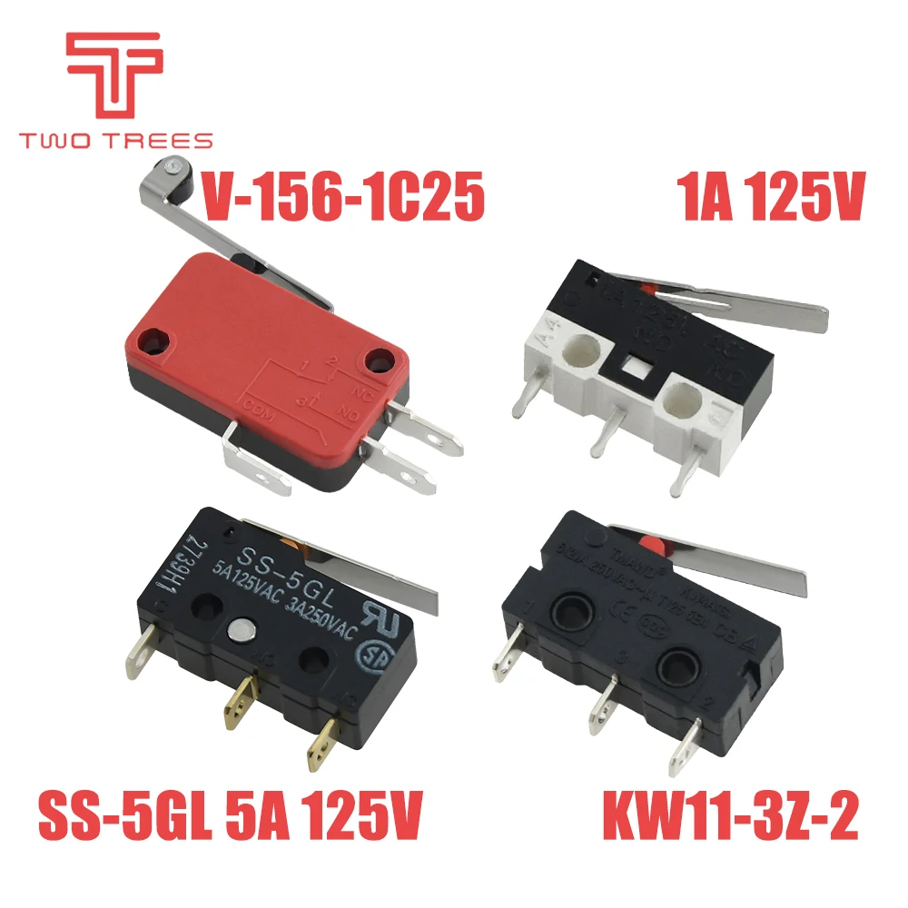 10psc Limit Microswitch Three Straight Legs Mouse Side Key Momentary Micro Limit Switch V 156 1C25 1A 125V SS 5GL 125V KW11 3Z