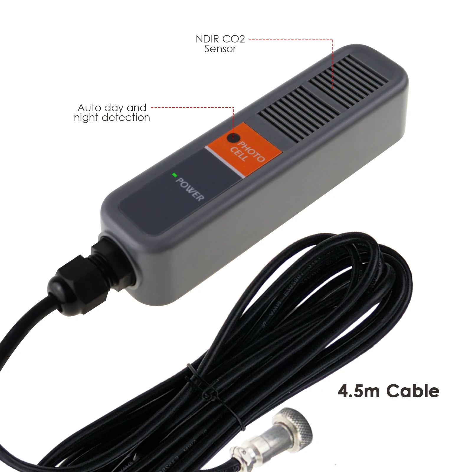 Carbon Dioxide CO2 IAQ Monitor Controller for Green House Home, Office, Factory w/ Relay Function NDIR Sensing Probe