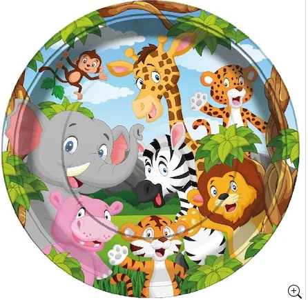 

Safari Themed Cardboard Cup and Plate Set (Each 8 Units Total 16 Pieces)