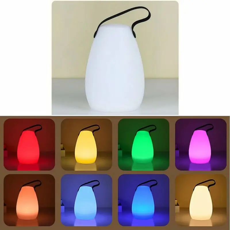 LED Night Light Portable Smart Bedside Lamp With Remote Control Dimmable USB Rechargeable Camping Lighting With 1500mAh Battery