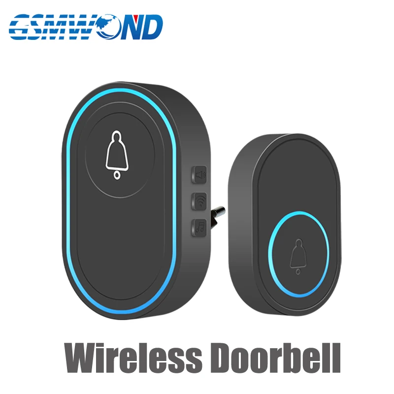 433MHz Wireless Doorbell Smart Home 300m Distance Wireless Working Welcome Doorbell Music Chime EU UK US Plug Optional