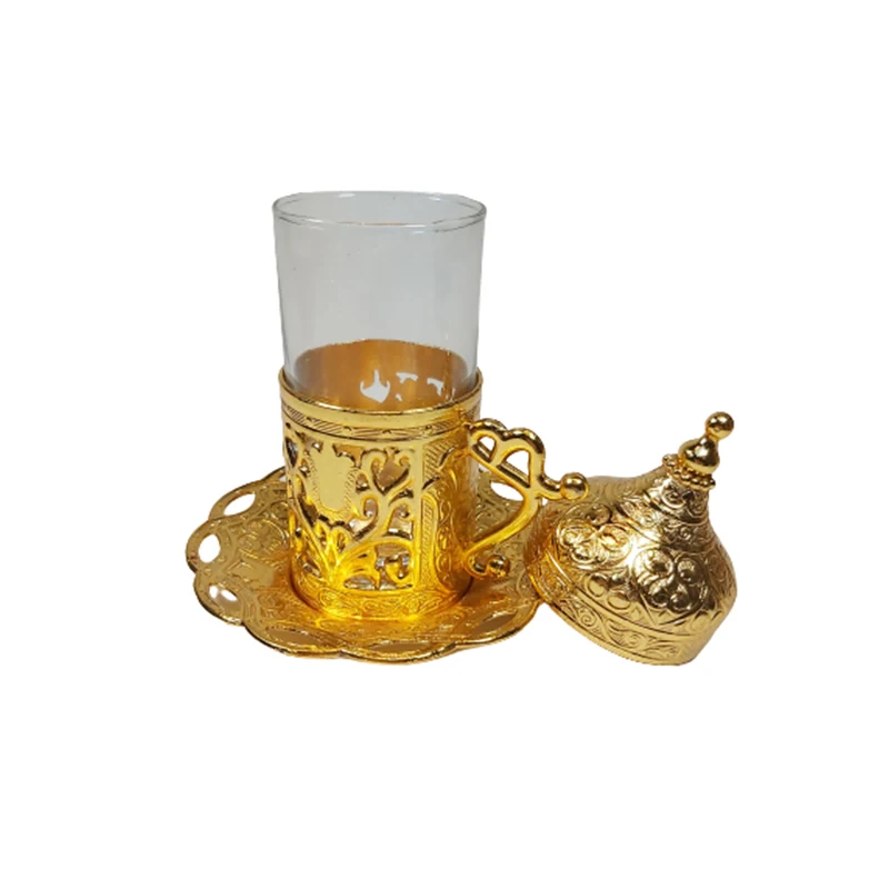 Traditional Water Glass For Turkish Coffee Set Cover Plate Gift New Home Birthday Arabic Made in Turkey %100 Original