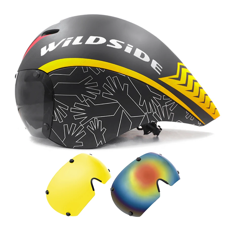 Tt Fietshelm Lens Bril Triatlon Tri Aero Racefiets Helm Tijdrit Race Fietshelm Mannen Casco Ciclismo Accessoires
