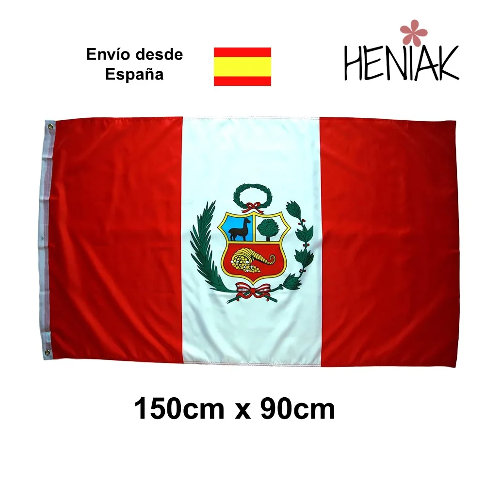 Peru national flag 150cm x 90cm fabric polyester pais Peruvian decoration