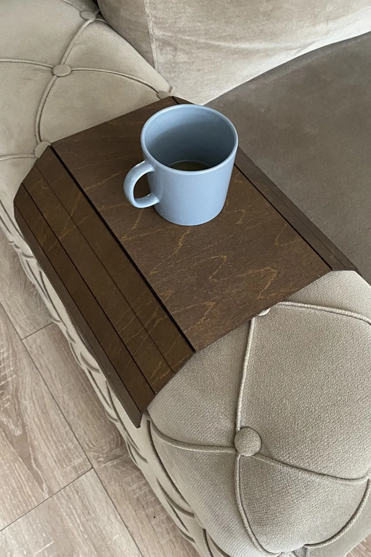 Sofa Tray Holder, 1-2-4 pcs Side Table, Dark Brown, Birch, 29x43cm Couch Armchair Tray For Phone Tablet Remote Control Home