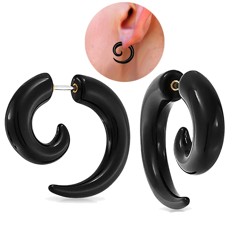 Acrylic Fake Ear Spiral Taper Ear Cheater Stretcher Flesh Spiral Ear Gauges Expanders Tunnel Plugs Ear Lobe Piercing jewelry