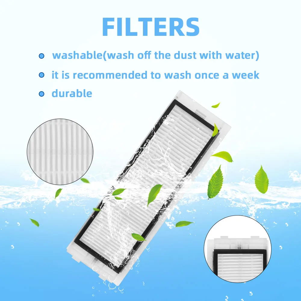 Fit for 360 S5 / S7 / S7 Pro Robot Vacuum Cleaner Spare Parts Roller Side Brush Hepa Filter Water Tank Filter Mop Cloths Rag