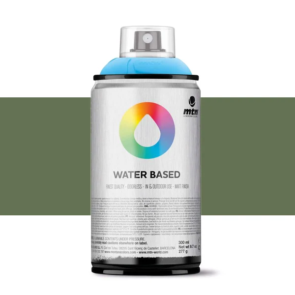 Spray paint brand MTN Water Based Color gray Green Deep 300 ml Montana low pressure Little Ideal smell interior