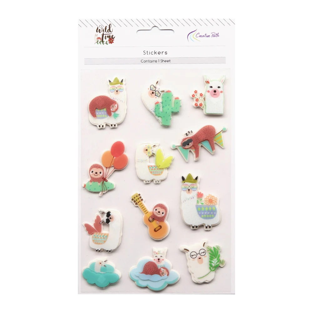 Creatief pad dromen luiaard alpaca 3D telefoonstickers schattige Wildtime deco stickers voor scrapbooking journaling laptop kaarten maken