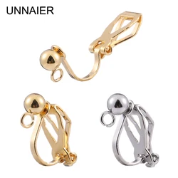 UNNAIER2/10Pc welding pearl triangle ear clip accessories painless invisible clip female without ear hole for ear clip converter