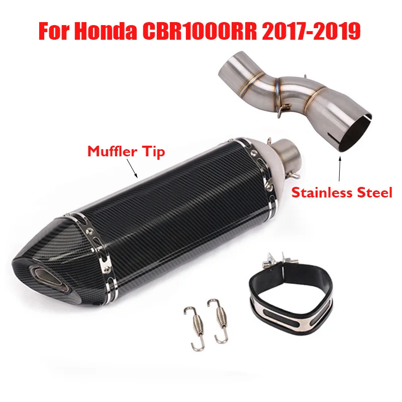 

Motorcycle Exhaust Tip System Muffler Escape Slip on Connect Middle Link Pipe for Honda CBR1000RR 2017 2018 2019