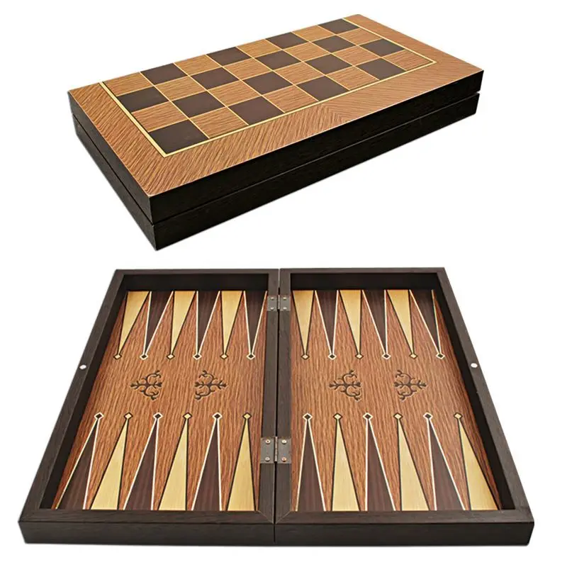 

Backgammon Chess Set Checkers Draughts Fantastic Orient Luxury High Quality Antique Oak Wooden Turkish Entertainment Board Game