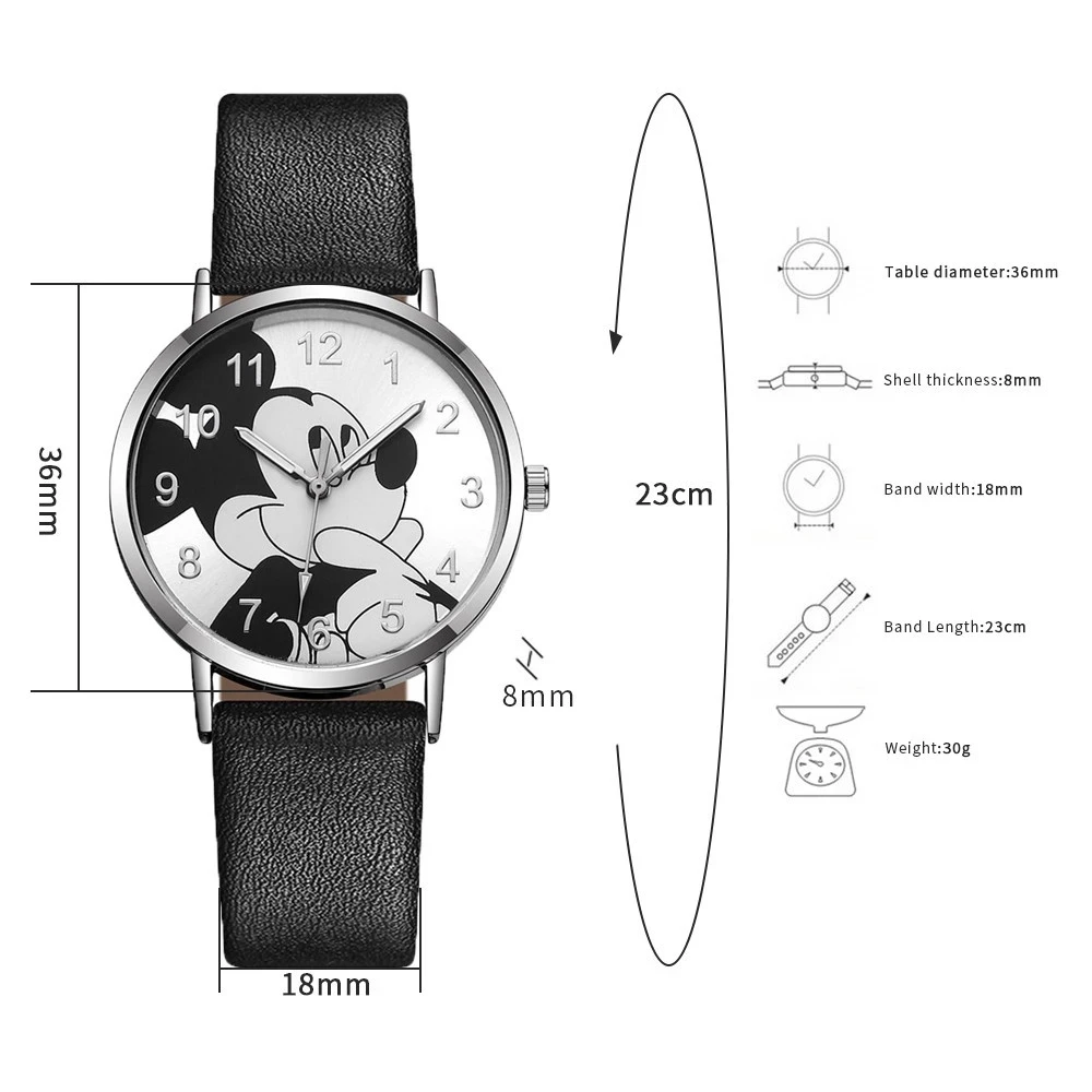 Montre Disney Mickey de haute qualité |   Montre à quartz décontractée/habillée en acier inoxydable |   Cadeau unisexe pour montre femme et homme