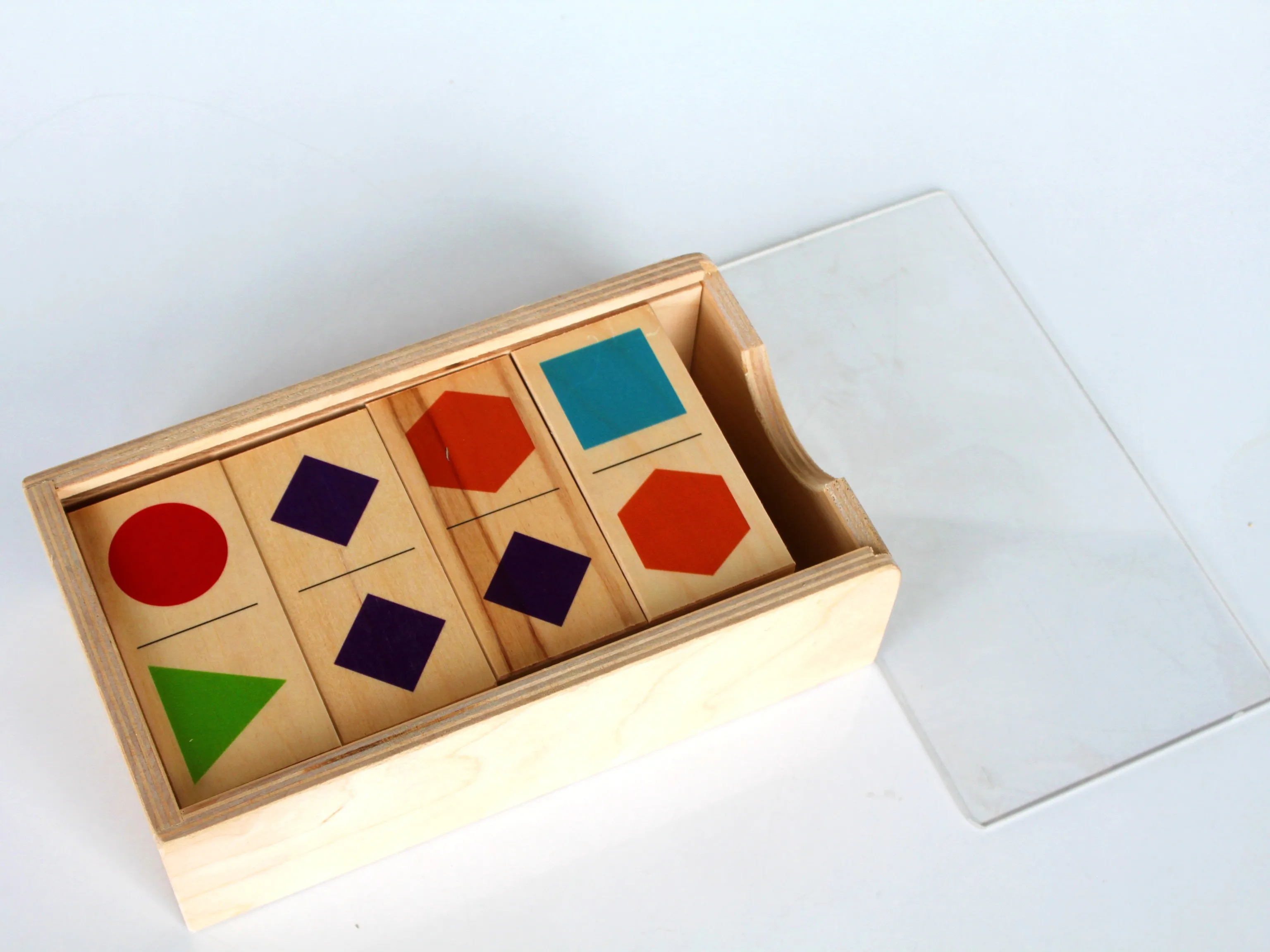 Math Toy with Figure Parts 2D Shape Match Model Block Wooden Box Montesorri Early Education to Children Learning Kit Gift